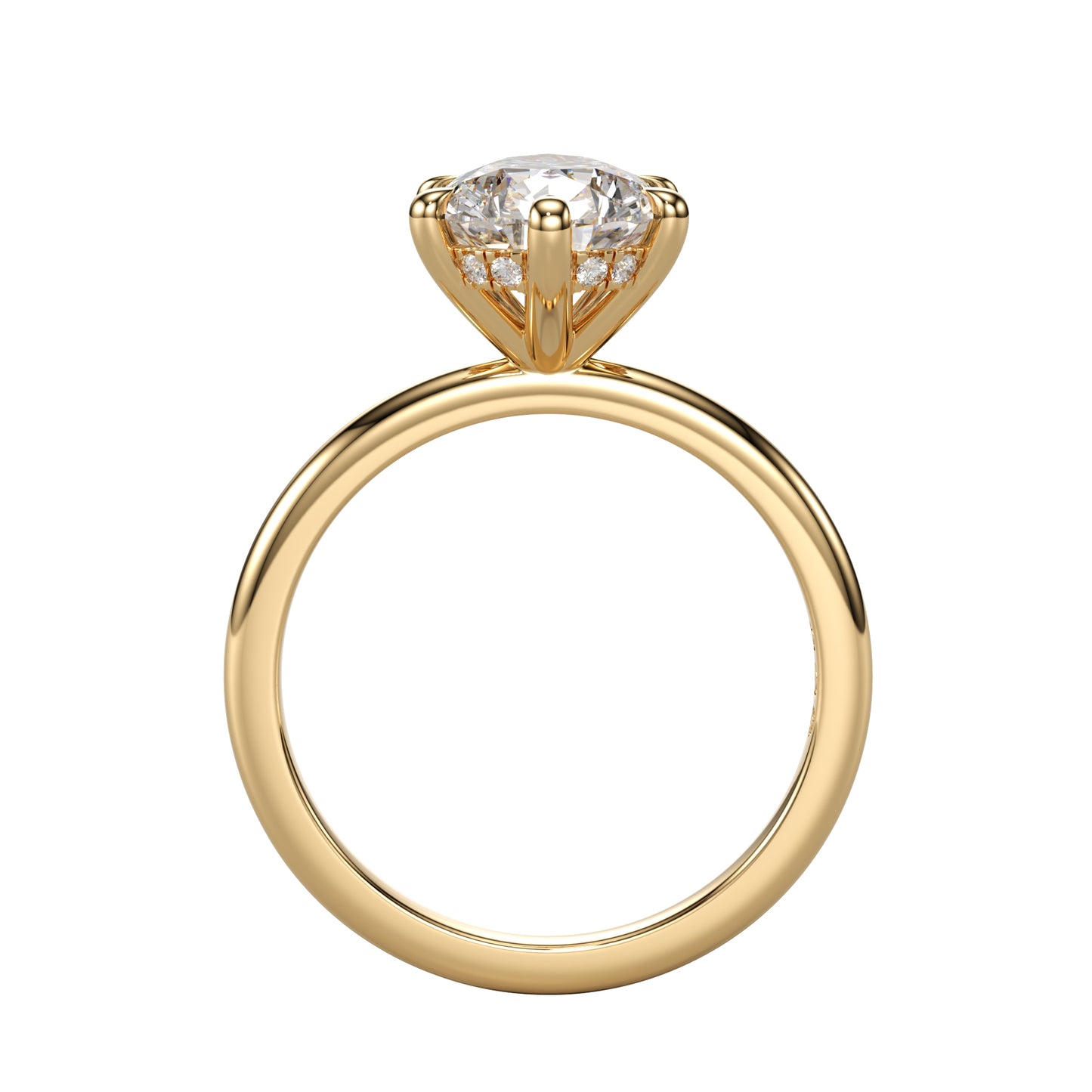 petite band pear engagement ring