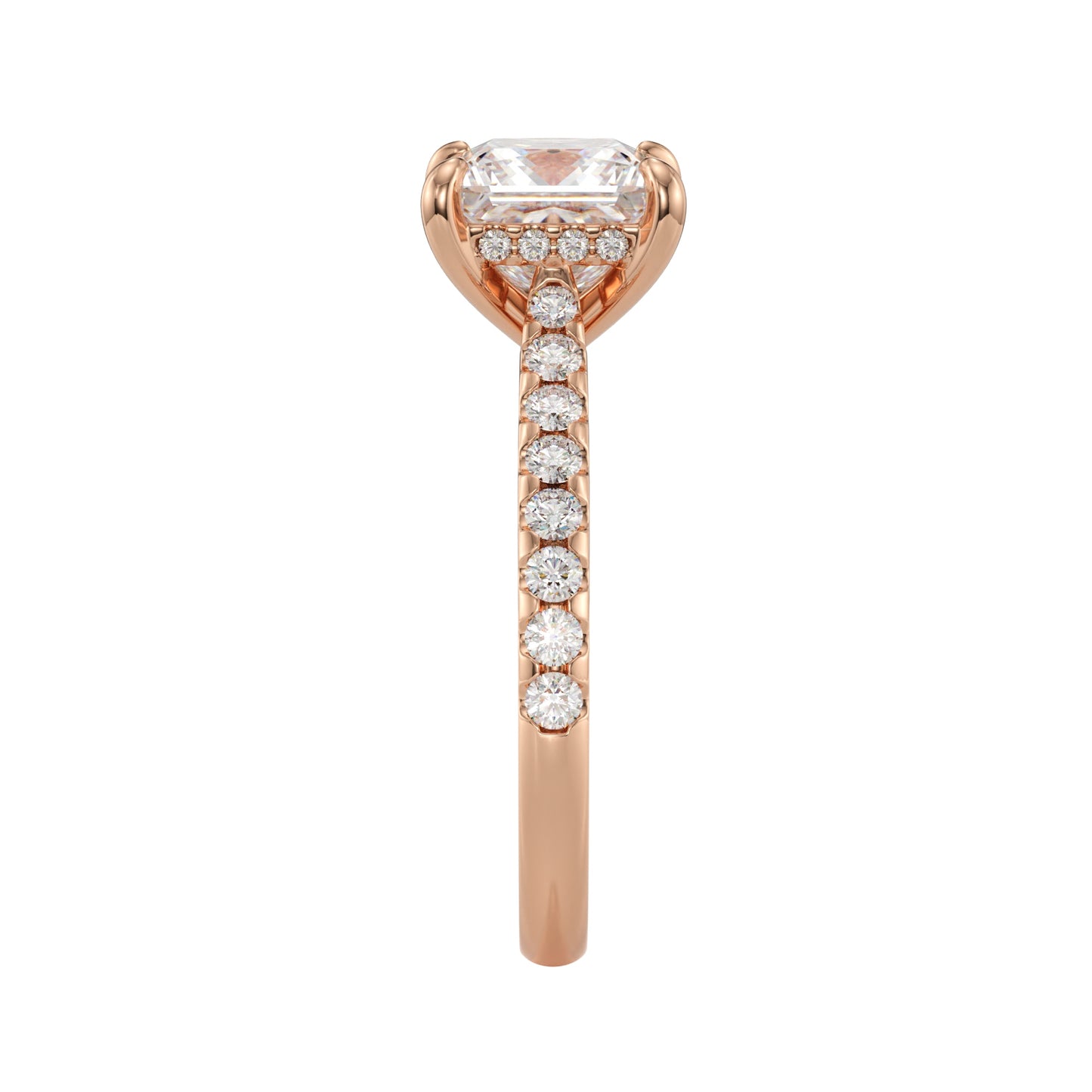 cathedral pave diamond band
