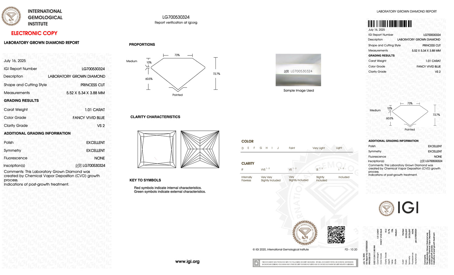 certified princess cut blue diamond