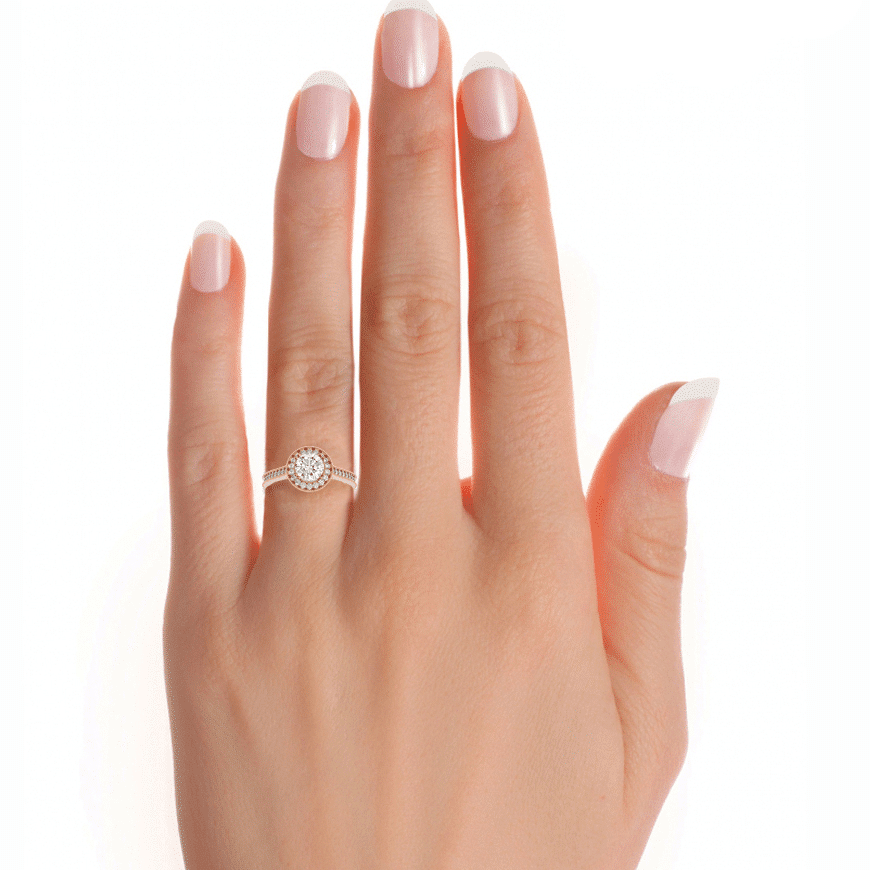 antique style halo engagement ring