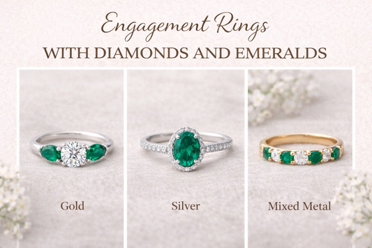 Engagement Rings with Diamonds and Emeralds