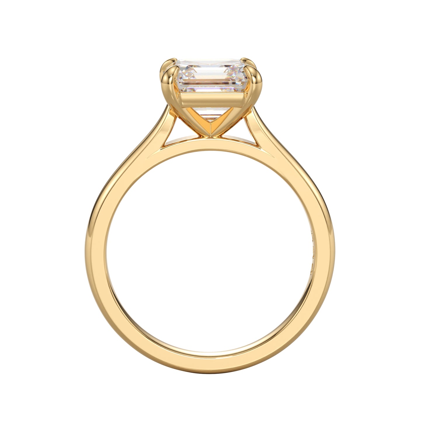 cathedral asscher diamond ring