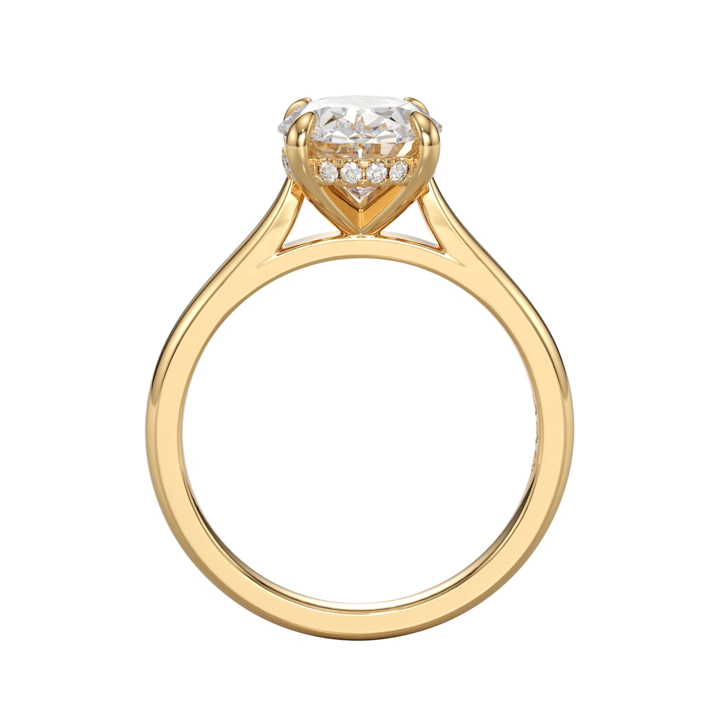 oval cut hidden halo ring