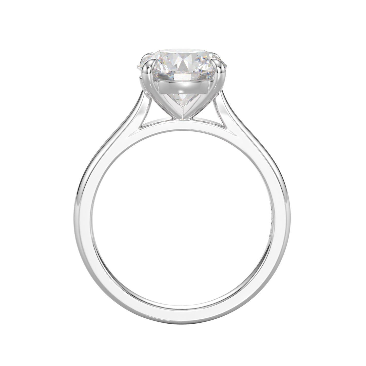 lab grown round engagement ring