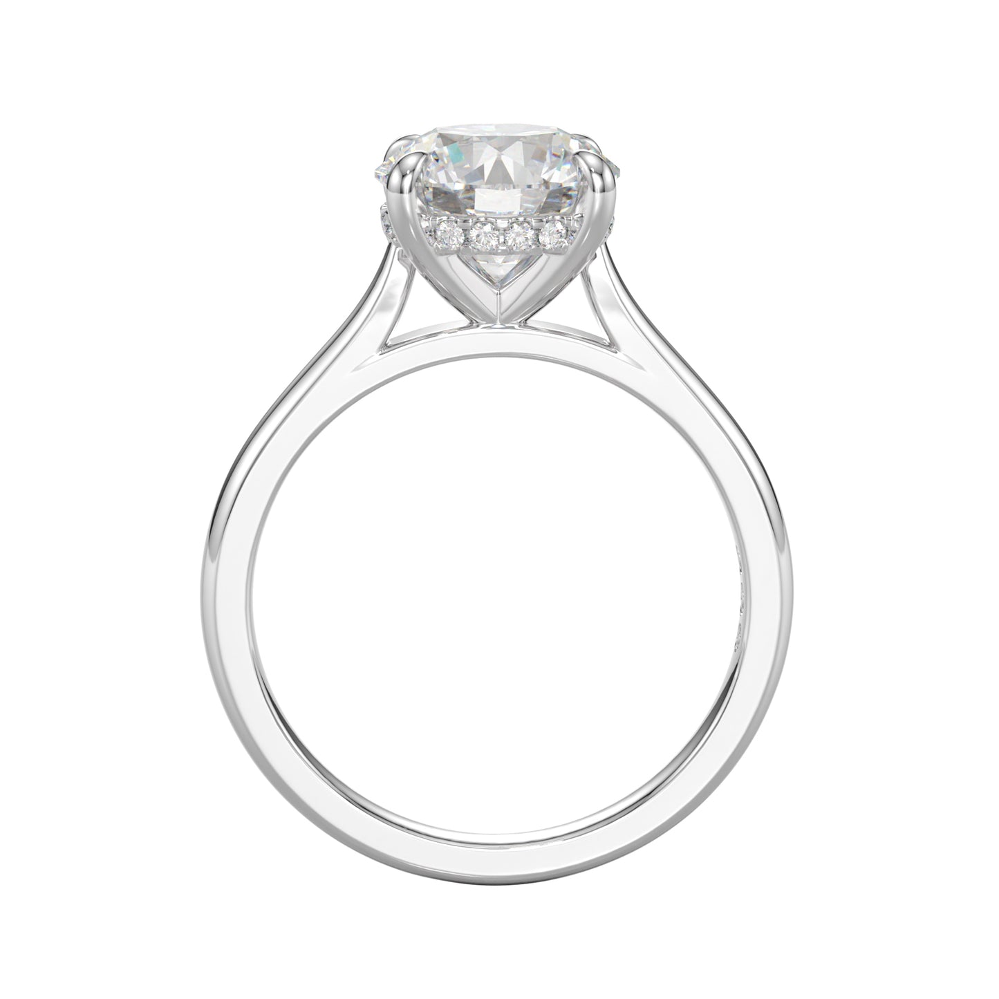 lab grown round engagement ring