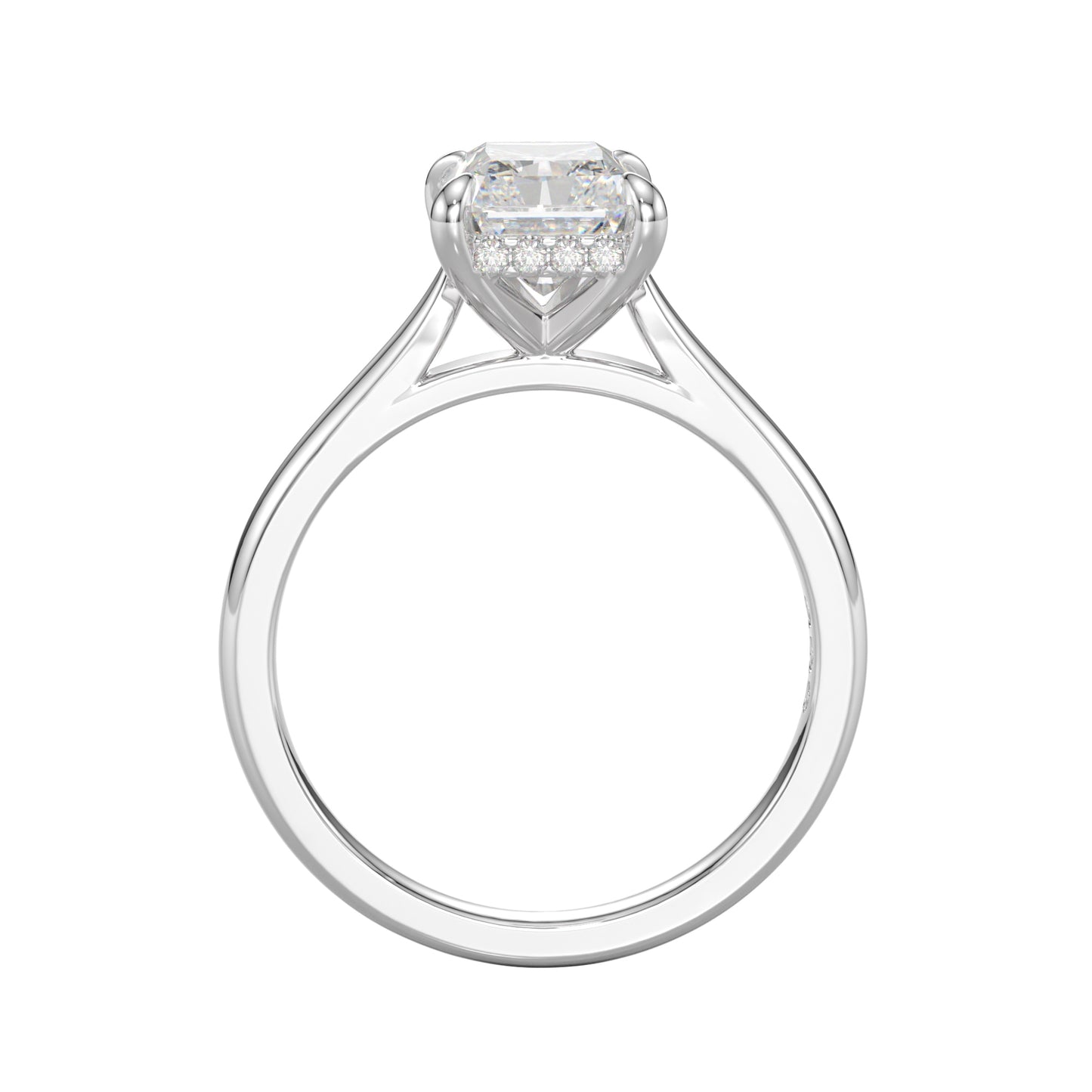delicate radiant engagement ring
