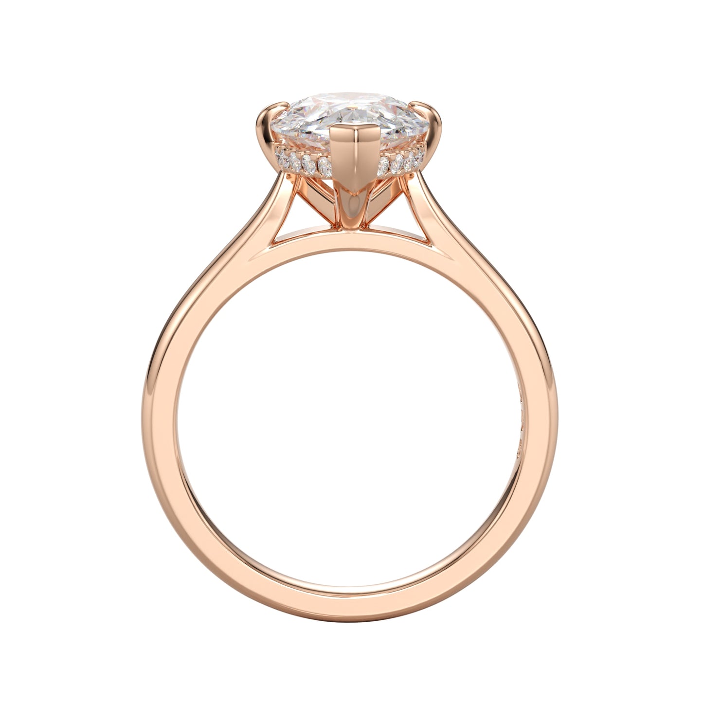 pear cut hidden halo ring