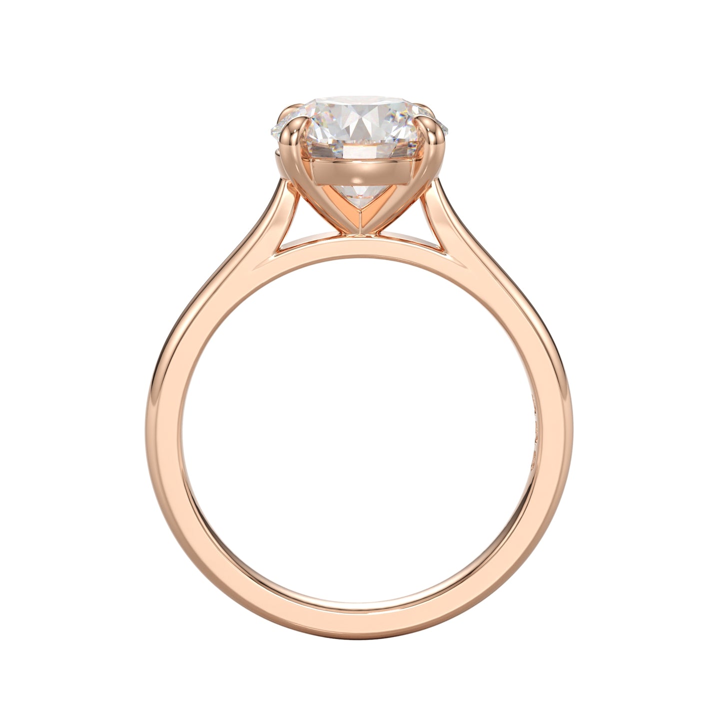 round cut cathedral solitaire
