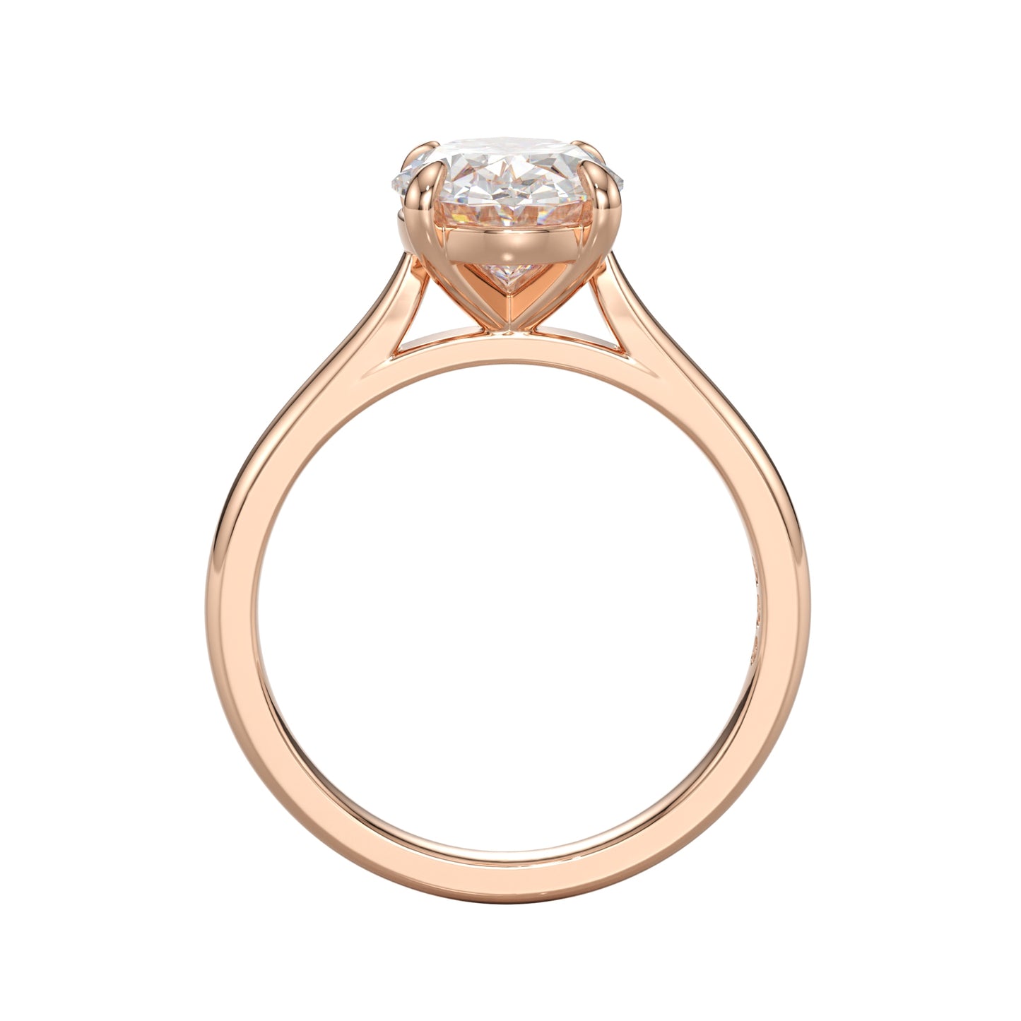 oval cut cathedral solitaire