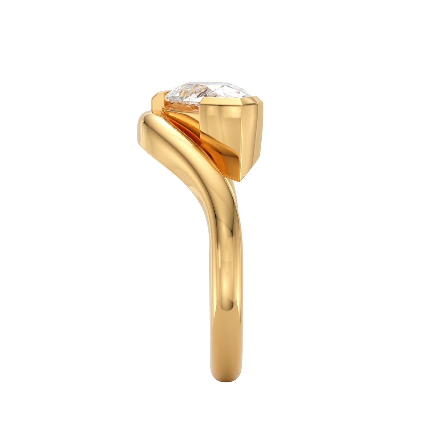 wave band engagement ring