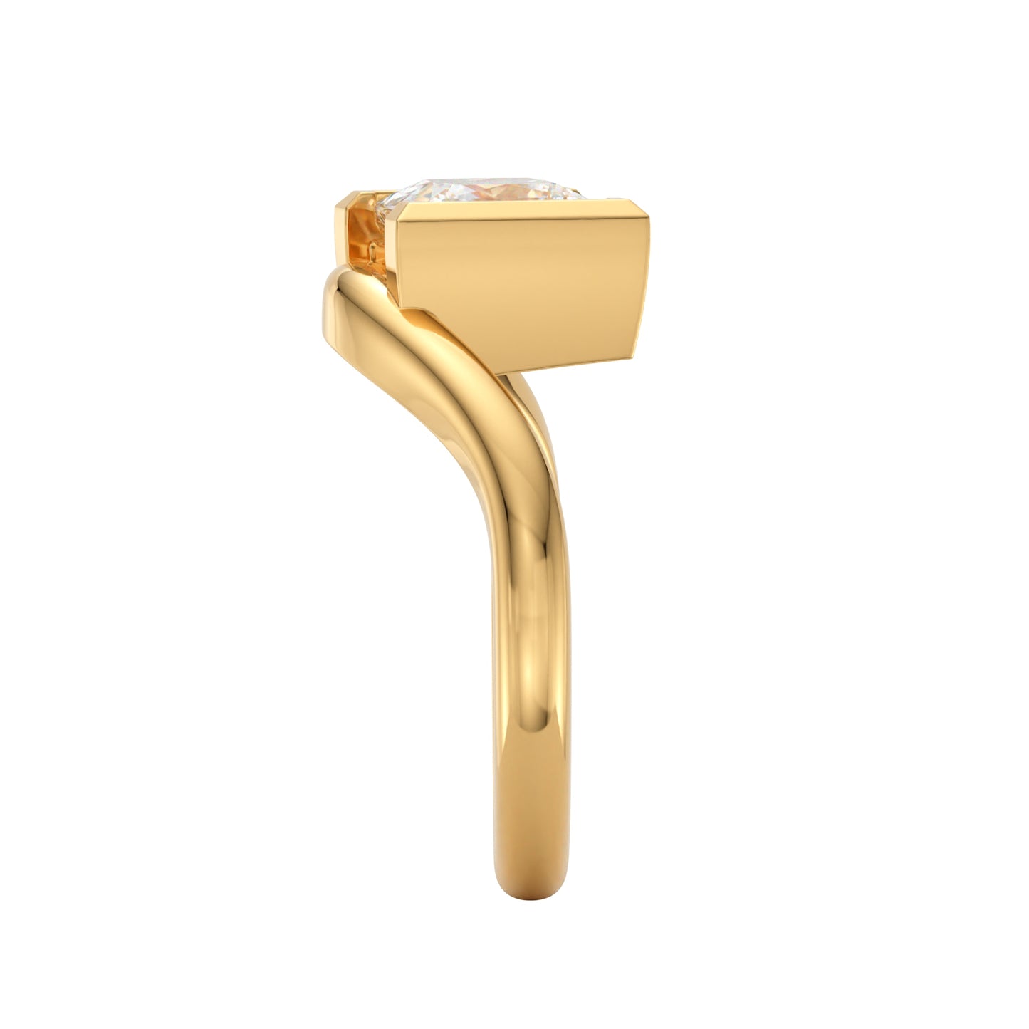 wave engagement ring setting