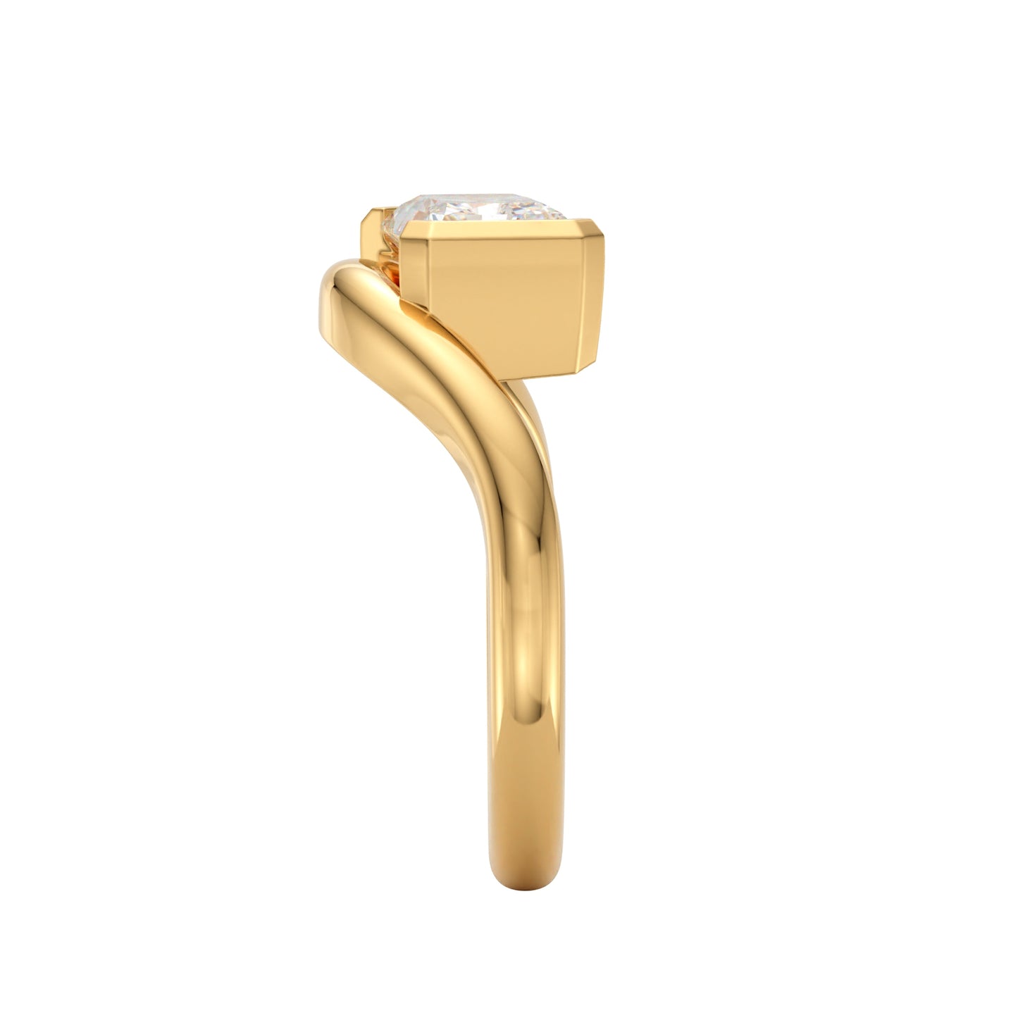 contemporary radiant diamond setting