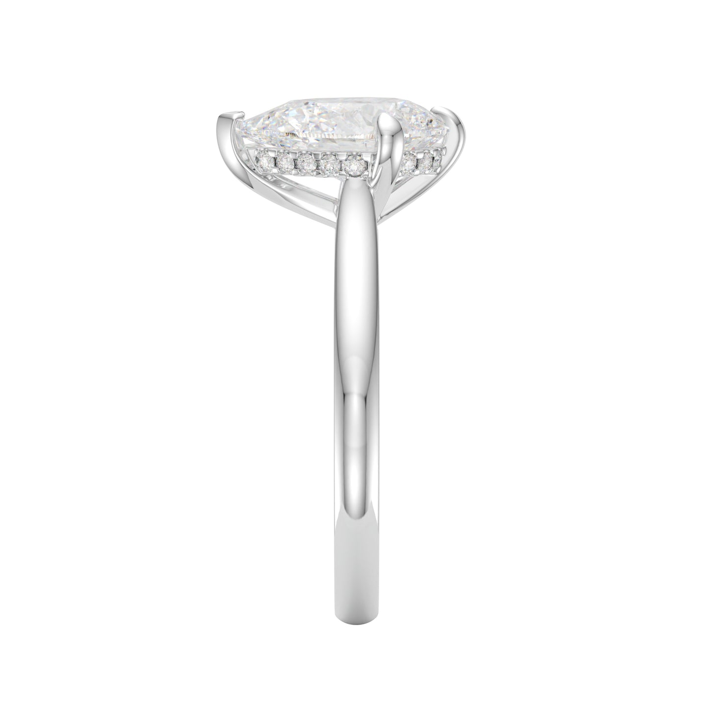 lab grown pear diamond ring