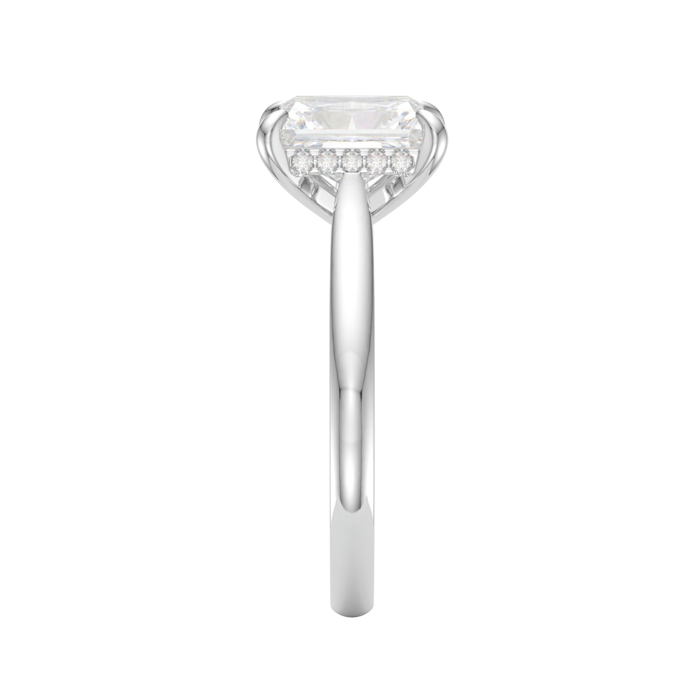 delicate radiant engagement ring