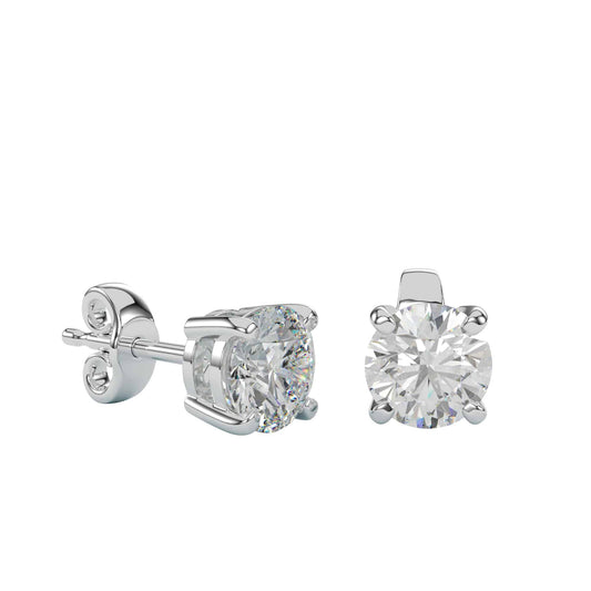 platinum diamond stud earrings