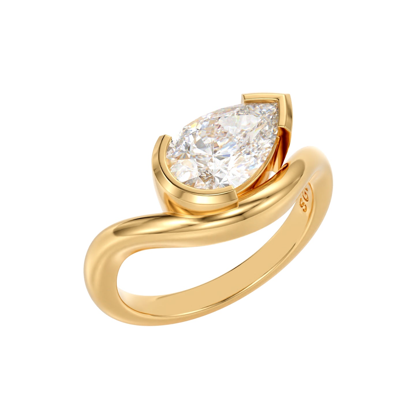 wave band engagement ring