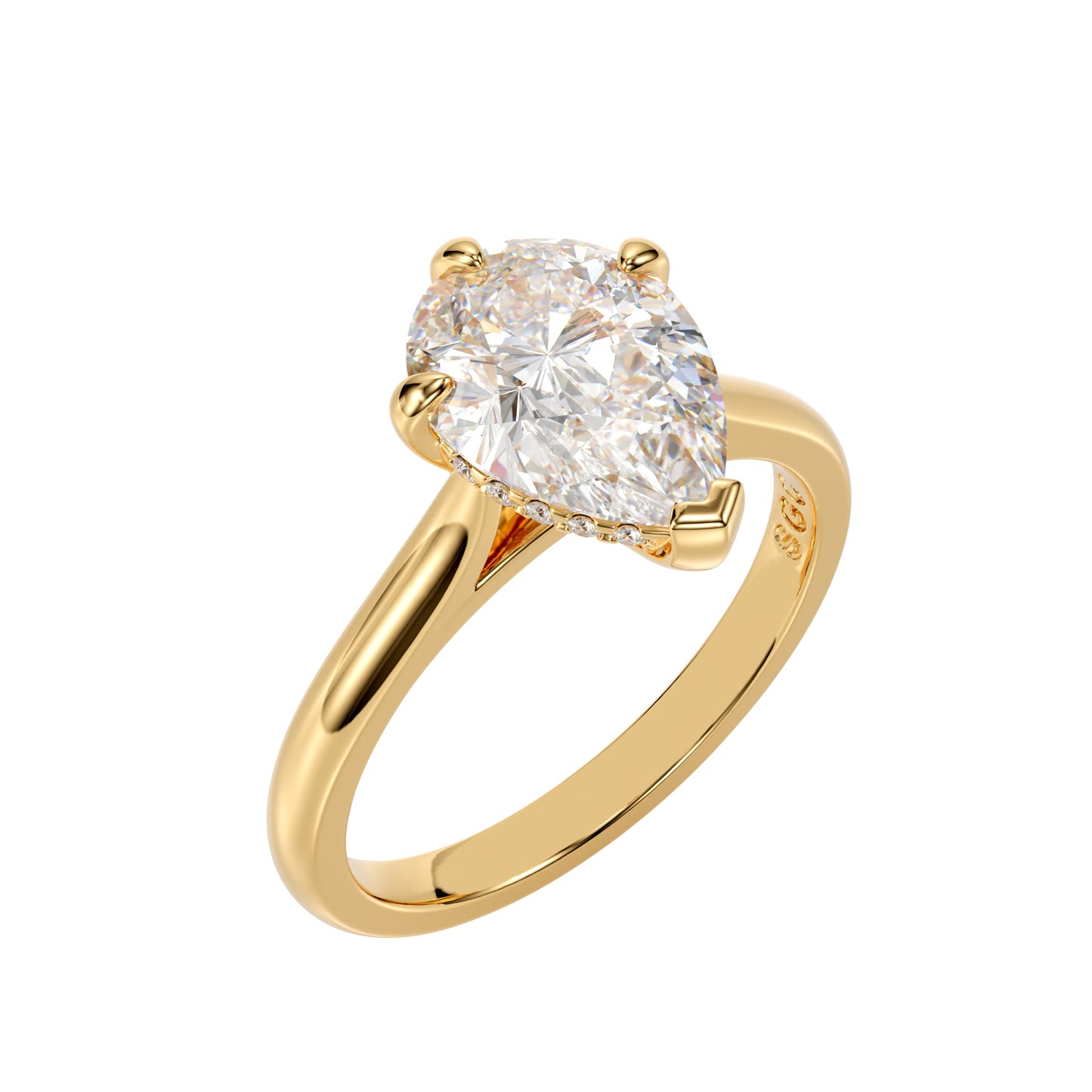 delicate pear engagement ring