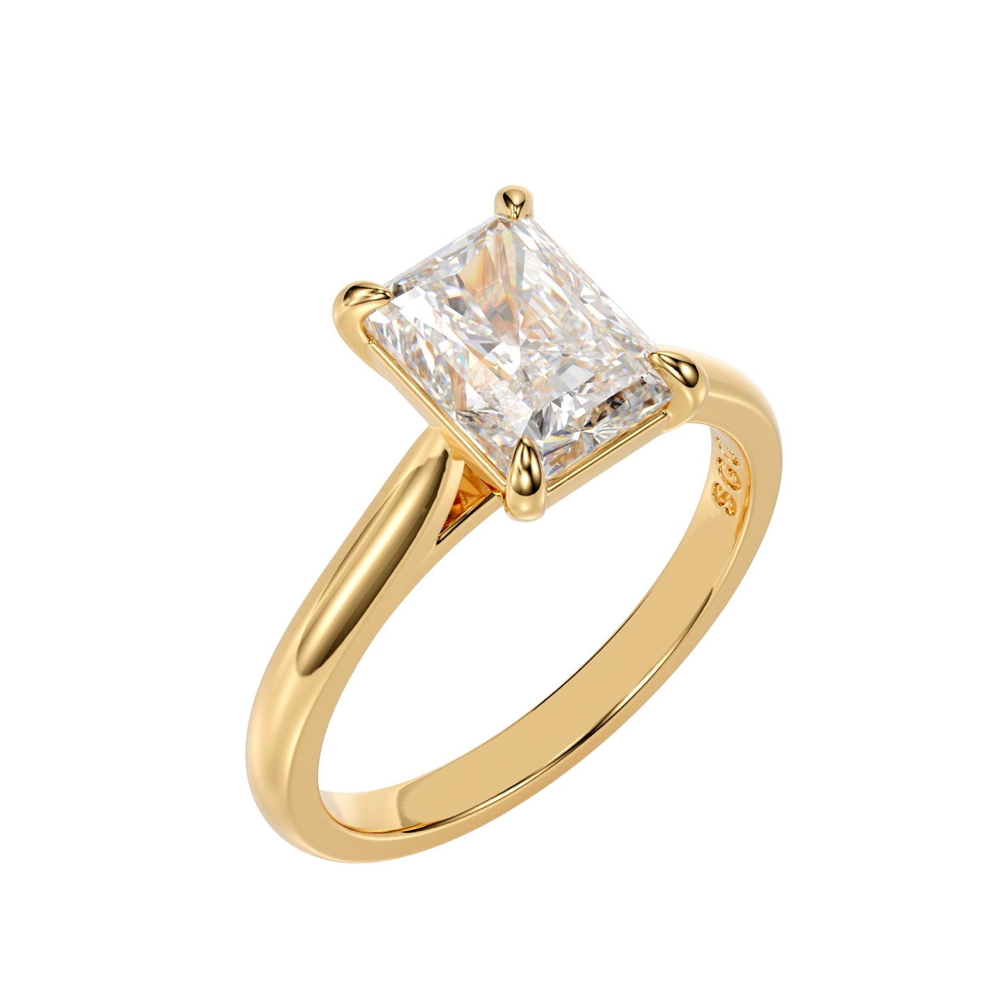 radiant cut cathedral solitaire
