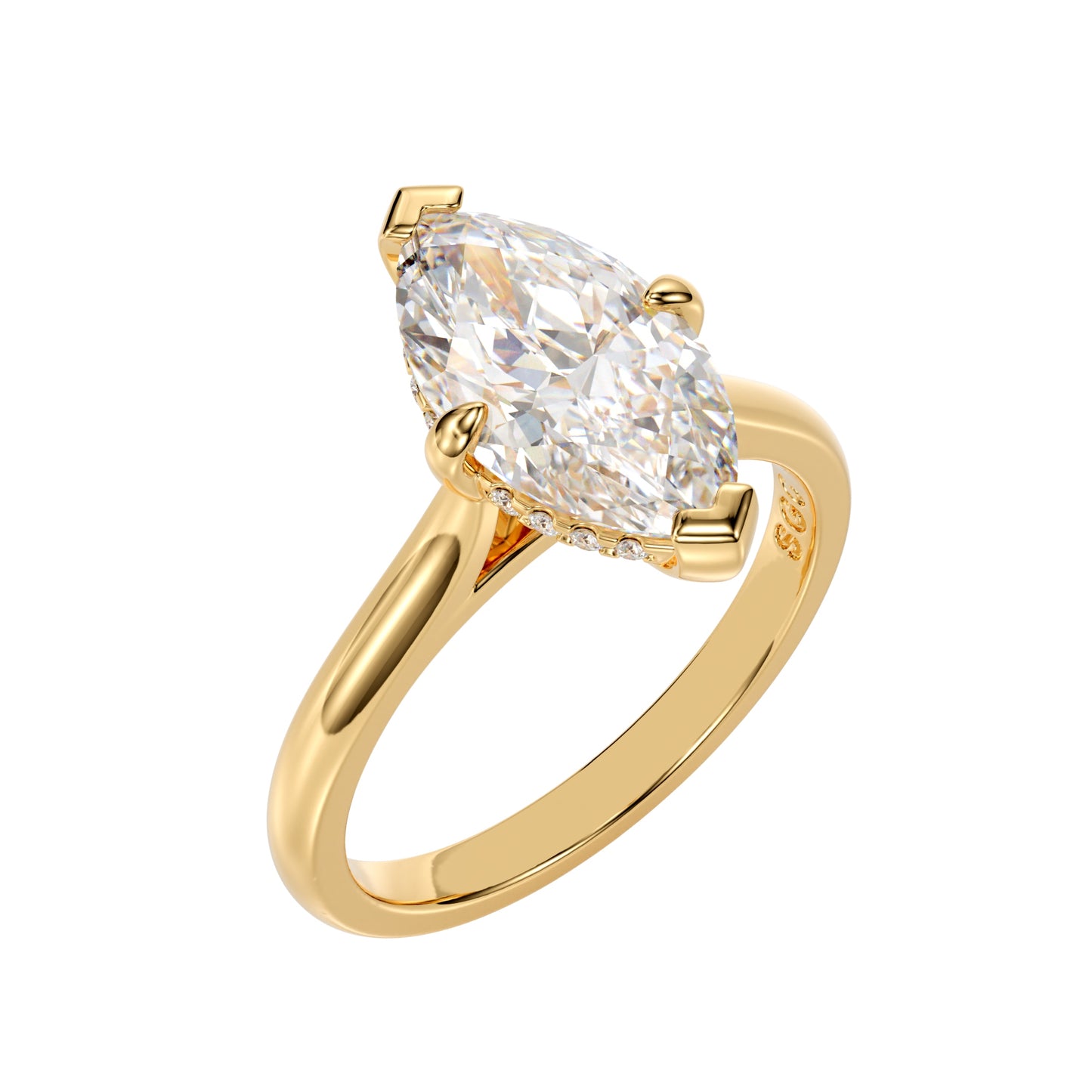 marquise cut hidden halo ring