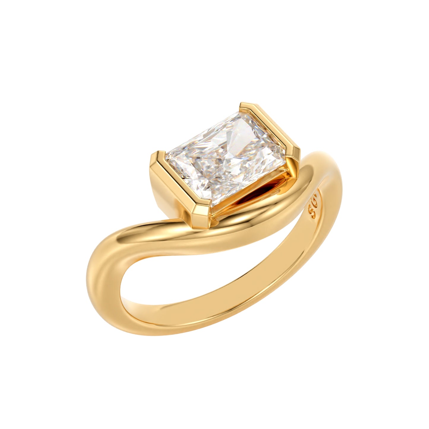 contemporary radiant diamond setting