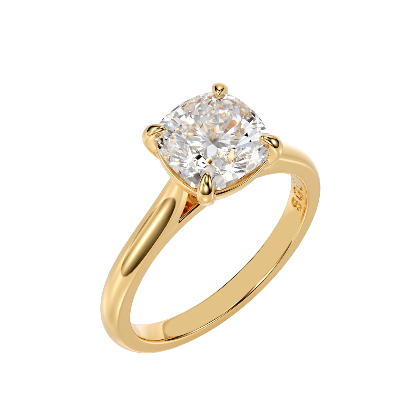 delicate cushion engagement ring