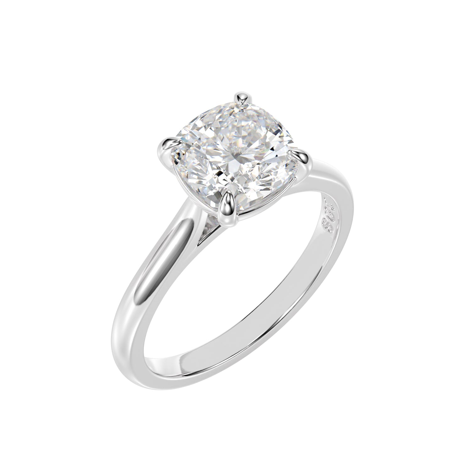 lab grown cushion diamond ring