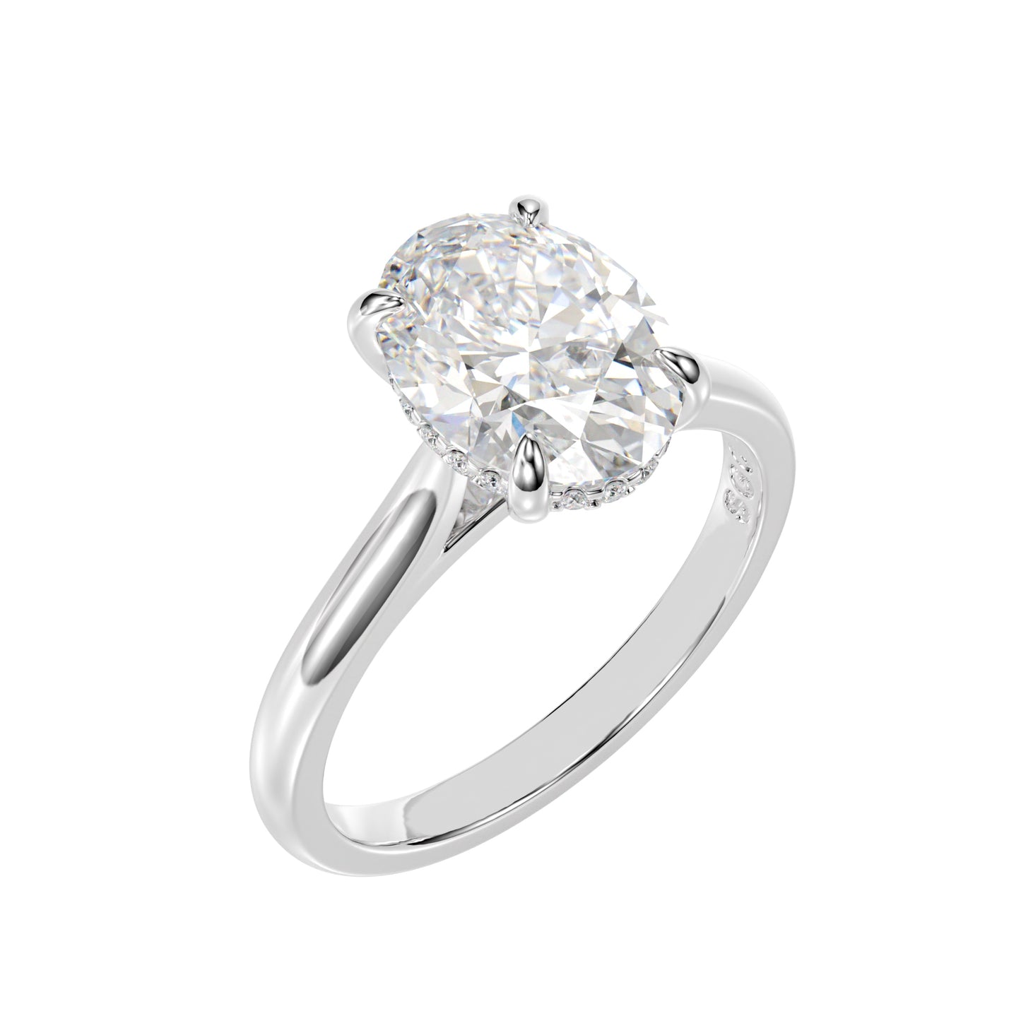 lab grown oval engagement ring
