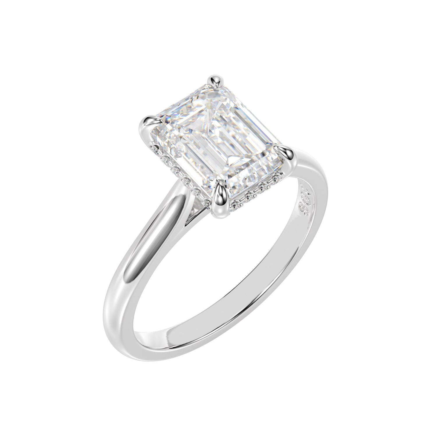 lab grown emerald engagement ring