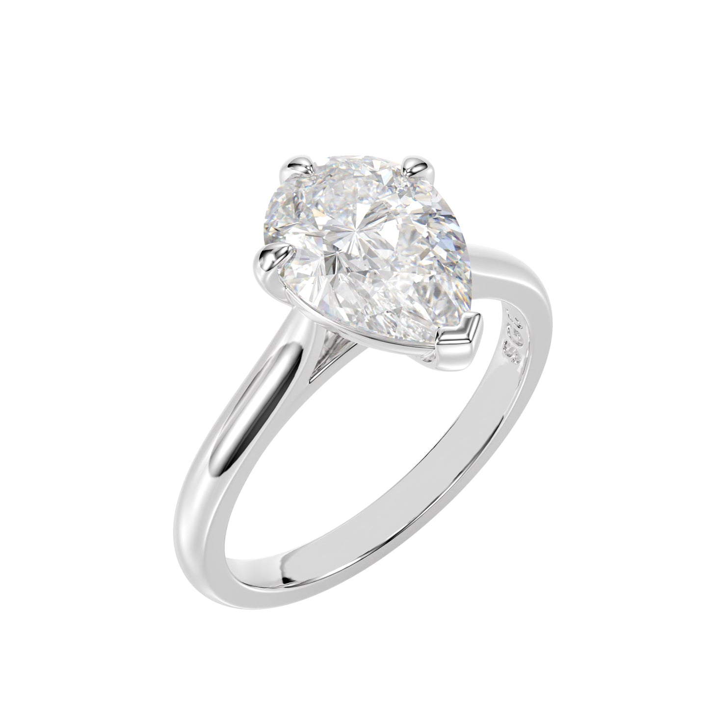 lab grown pear diamond ring
