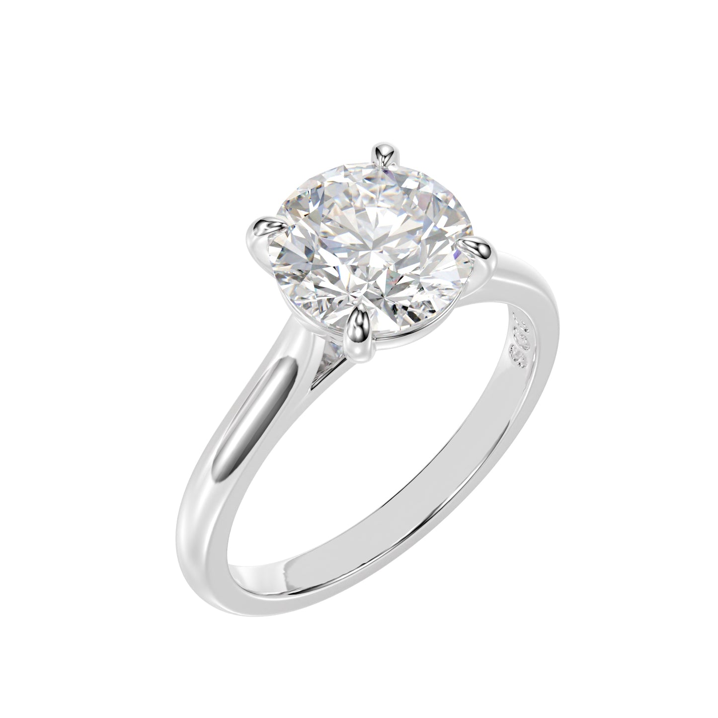 lab grown round engagement ring