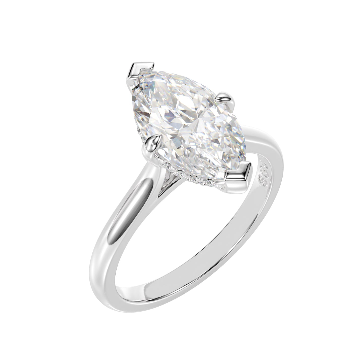 lab grown marquise engagement ring