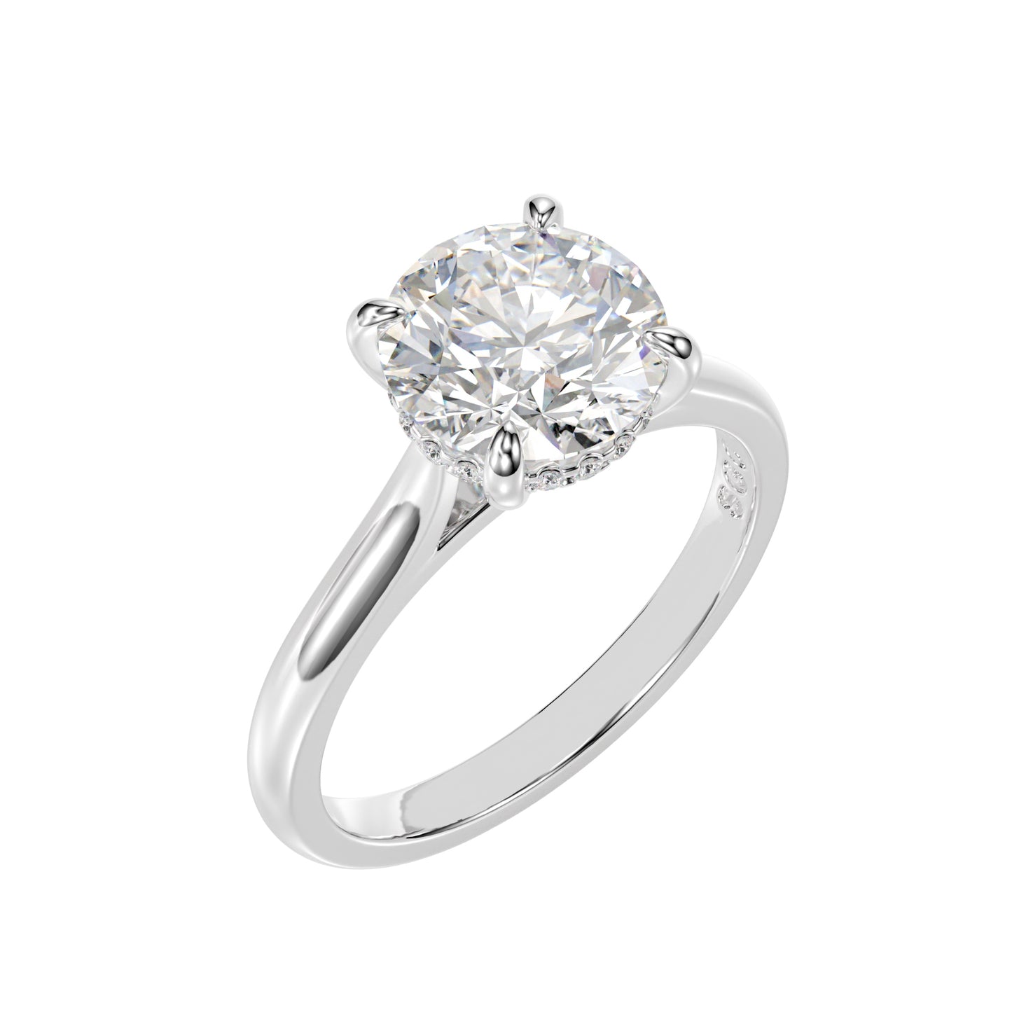 lab grown round engagement ring