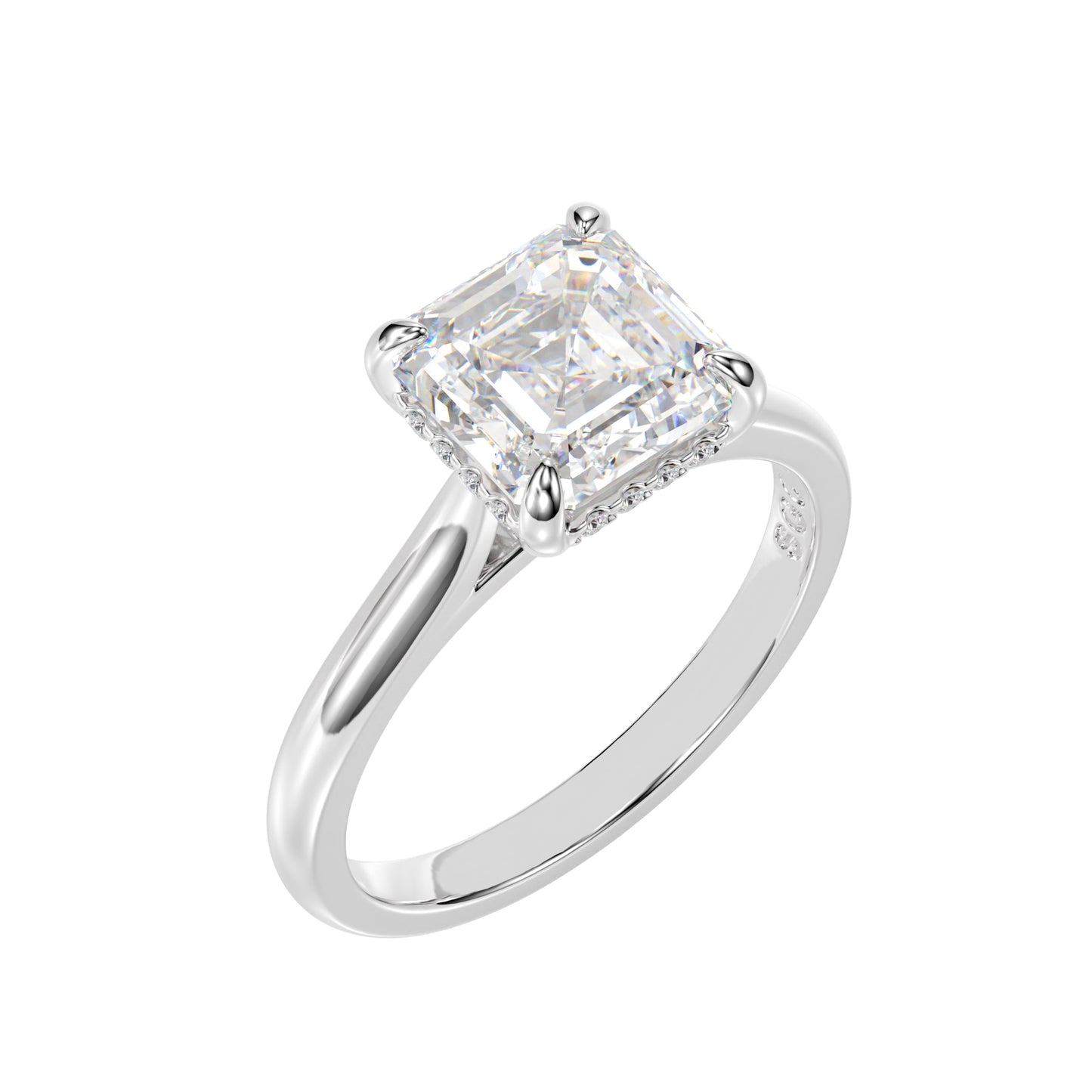 lab grown asscher diamond ring