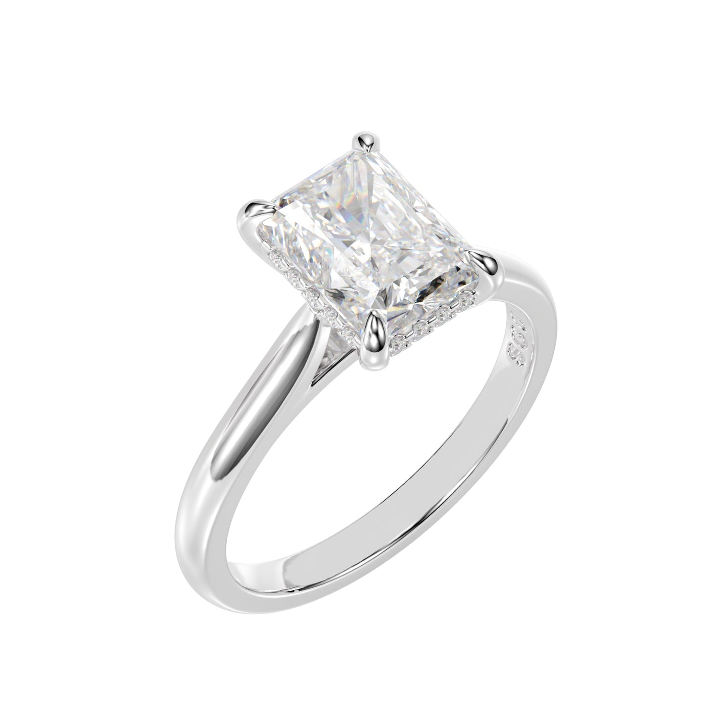 delicate radiant engagement ring