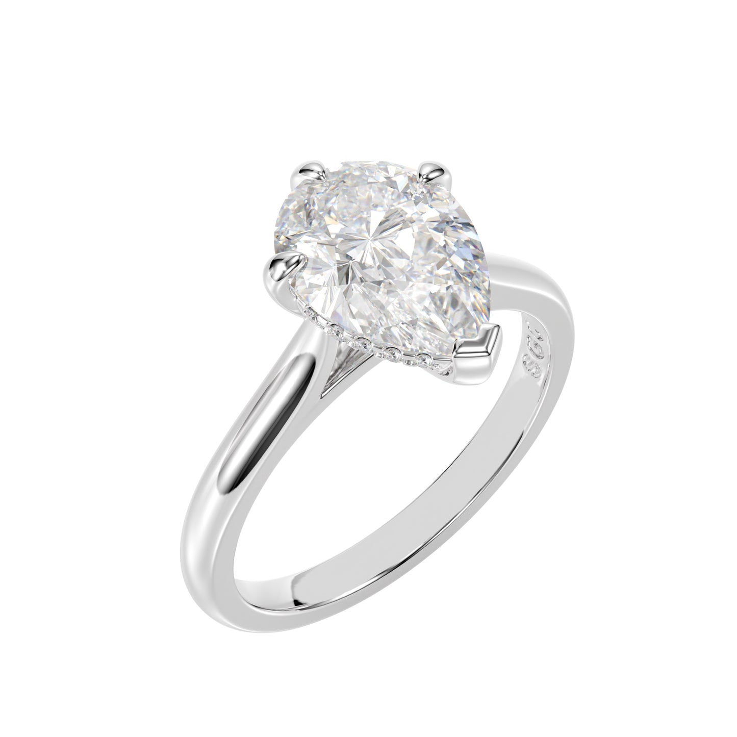 lab grown pear diamond ring