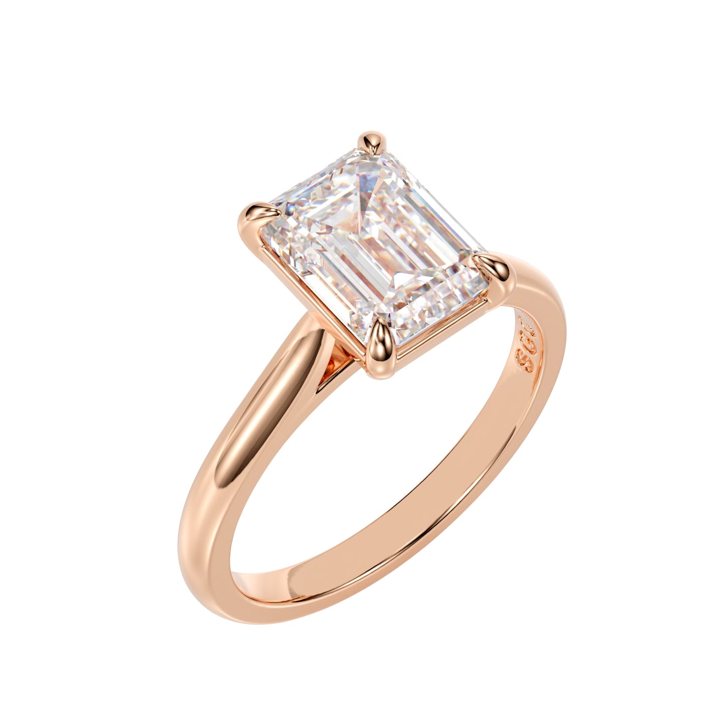 emerald cut cathedral solitaire