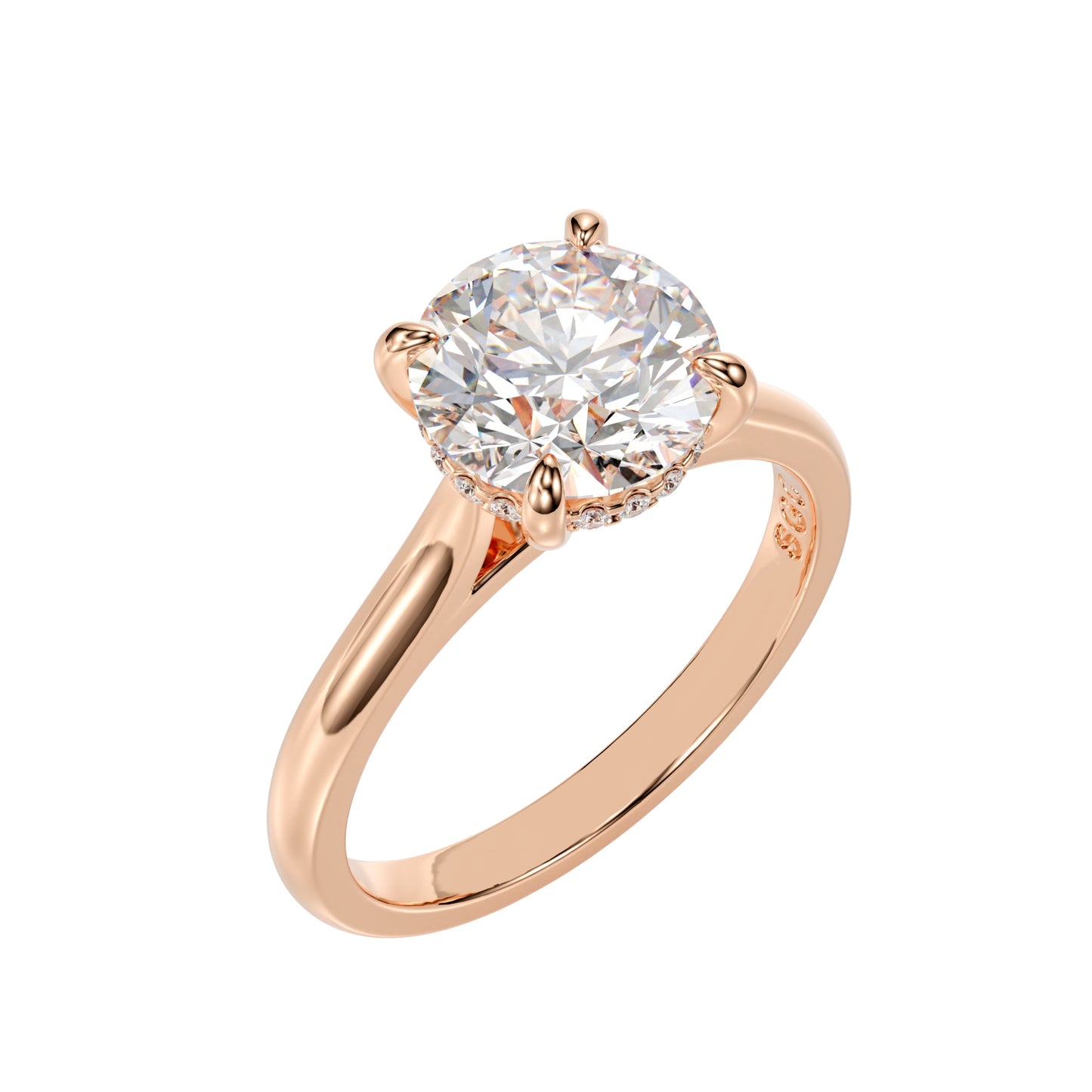 delicate round diamond ring