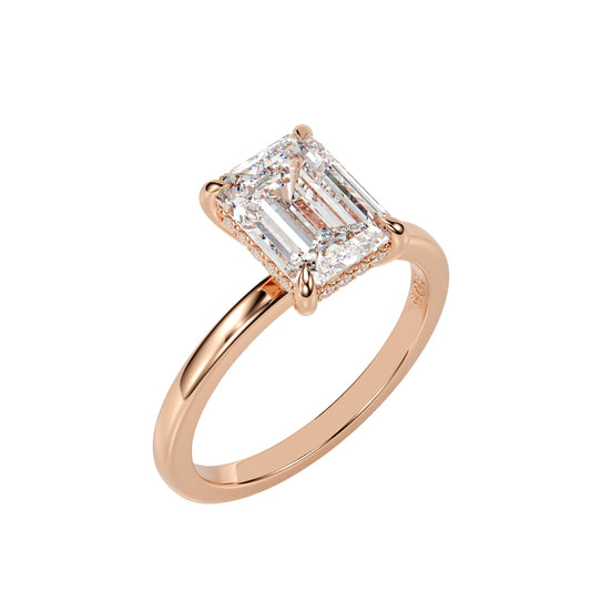 emerald cut lab diamond engagement ring