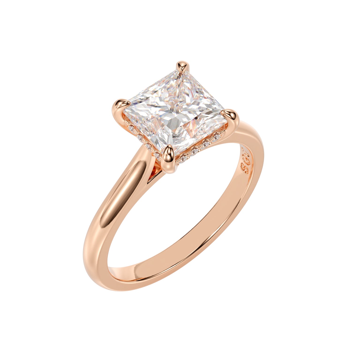 lab grown princess engagement ring