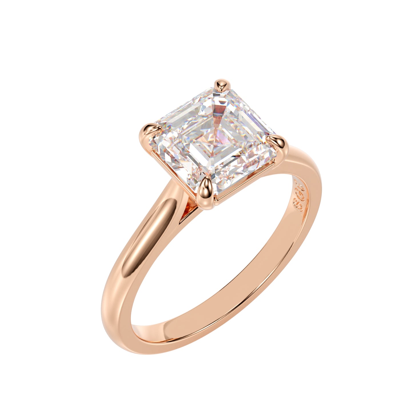 asscher cut solitaire engagement ring