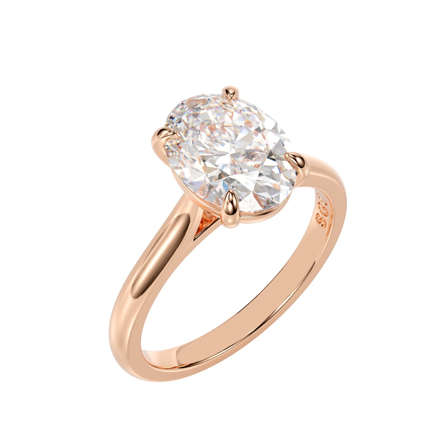 oval cut cathedral solitaire