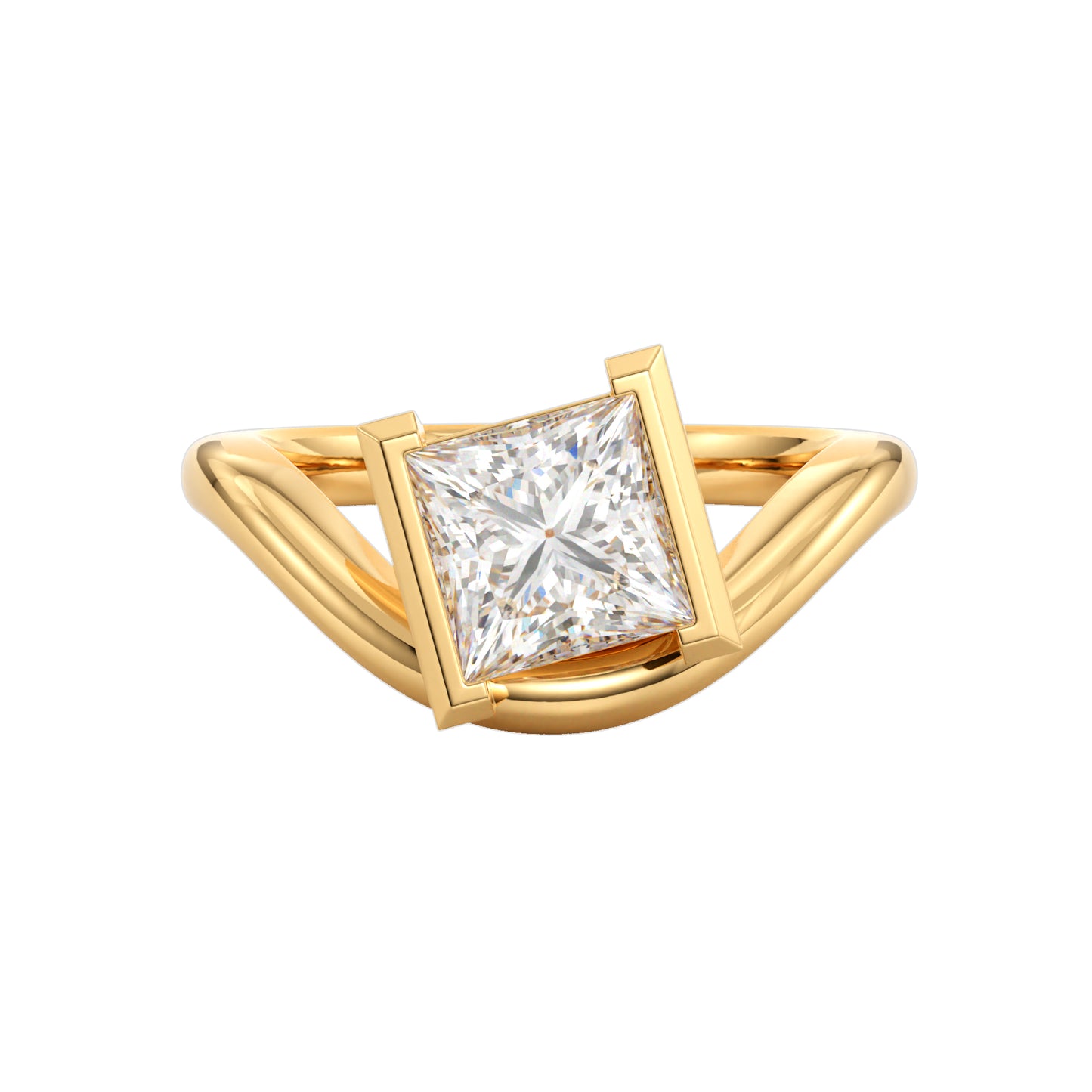 wave engagement ring setting