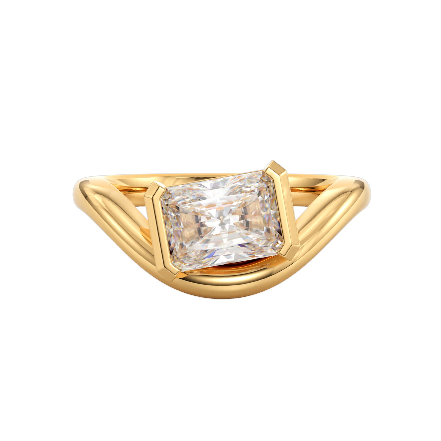 contemporary radiant diamond setting
