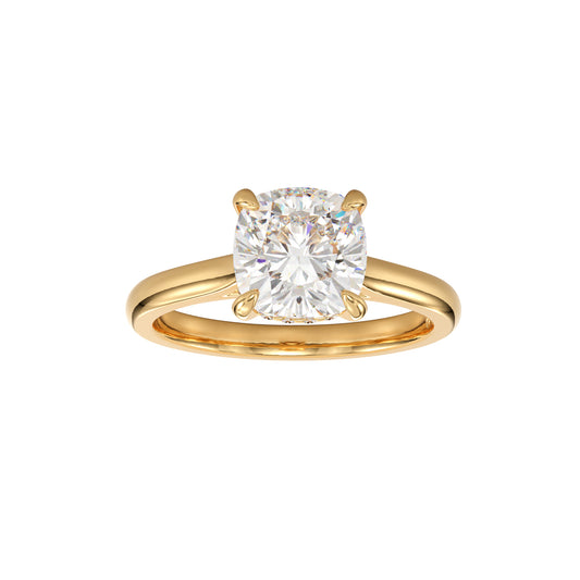 cushion cut hidden halo engagement ring