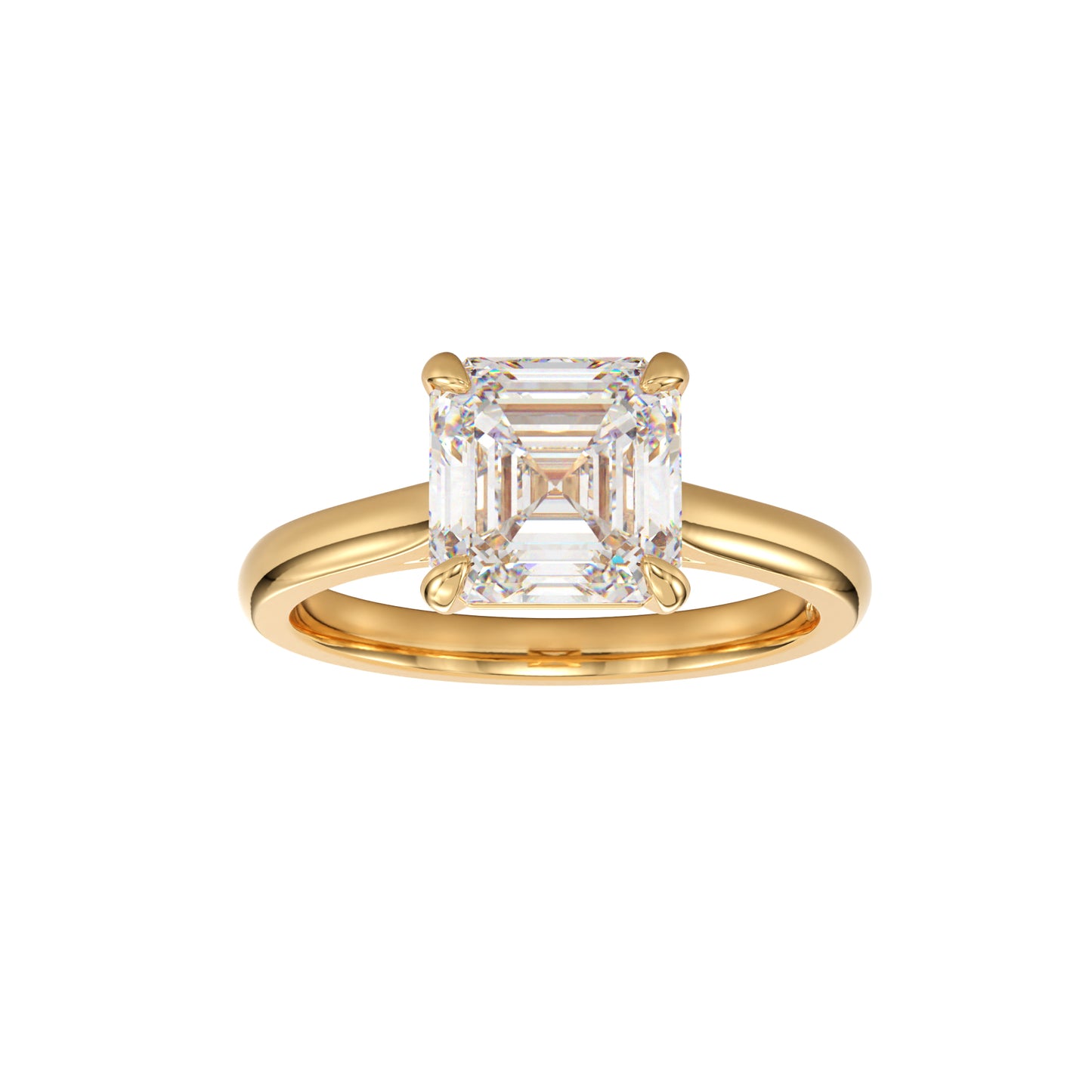 cathedral asscher diamond ring