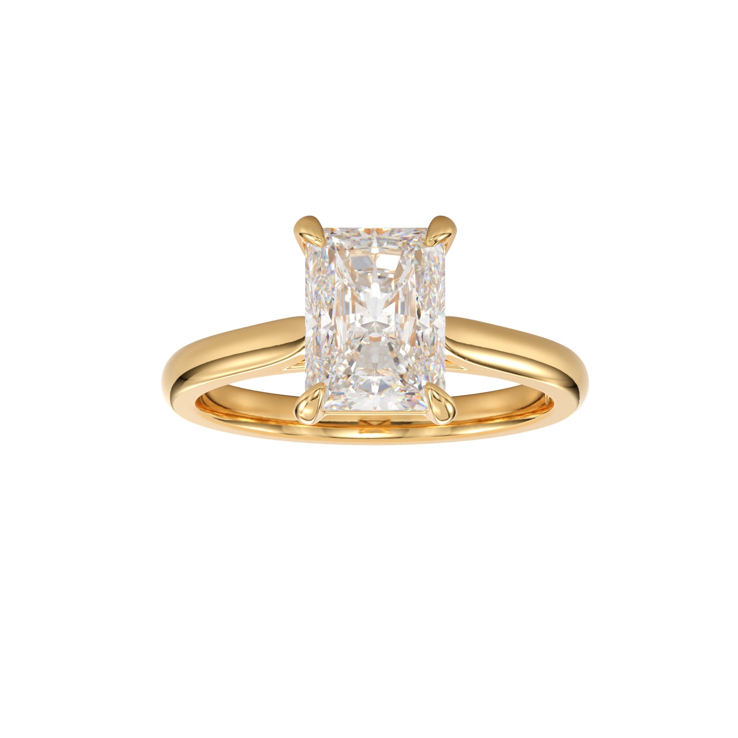 radiant cut cathedral solitaire