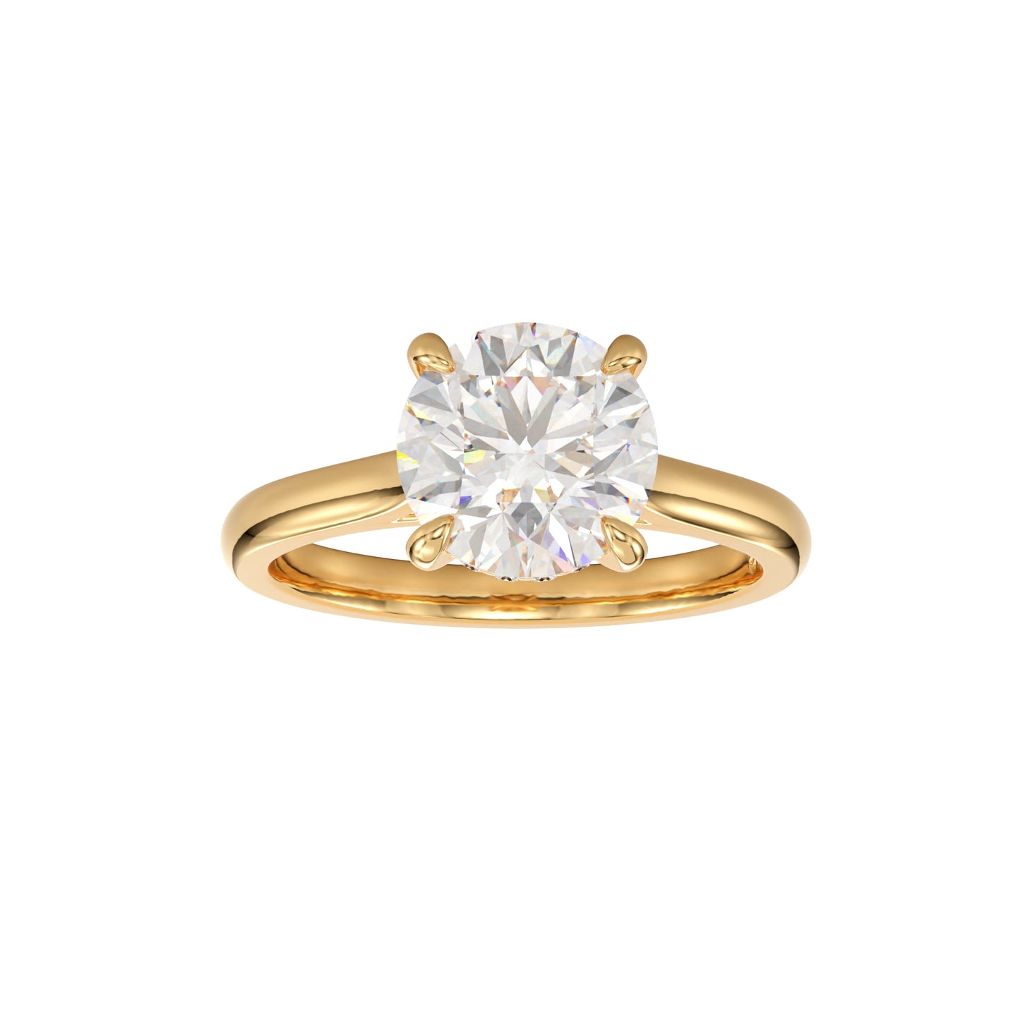 round cut hidden halo ring