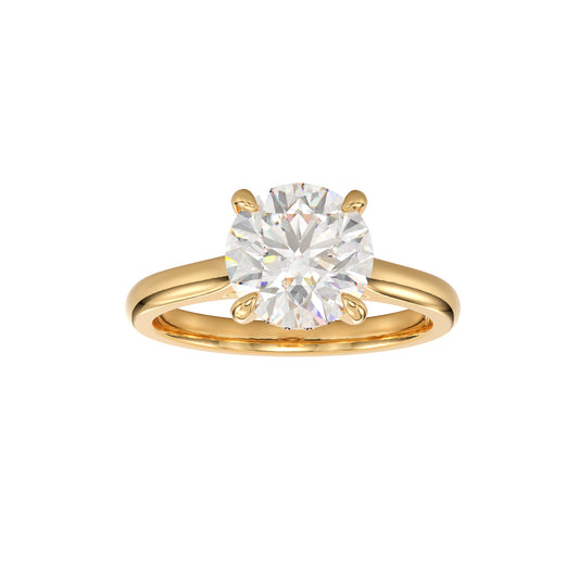 round cut hidden halo ring