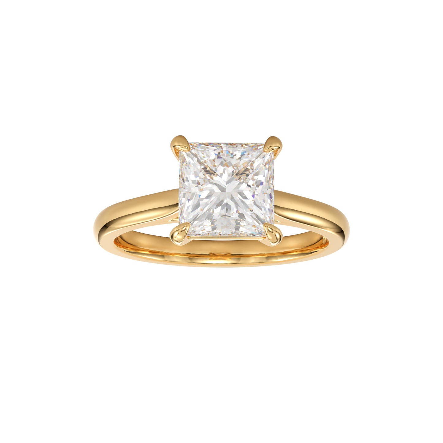 princess cut cathedral solitaire