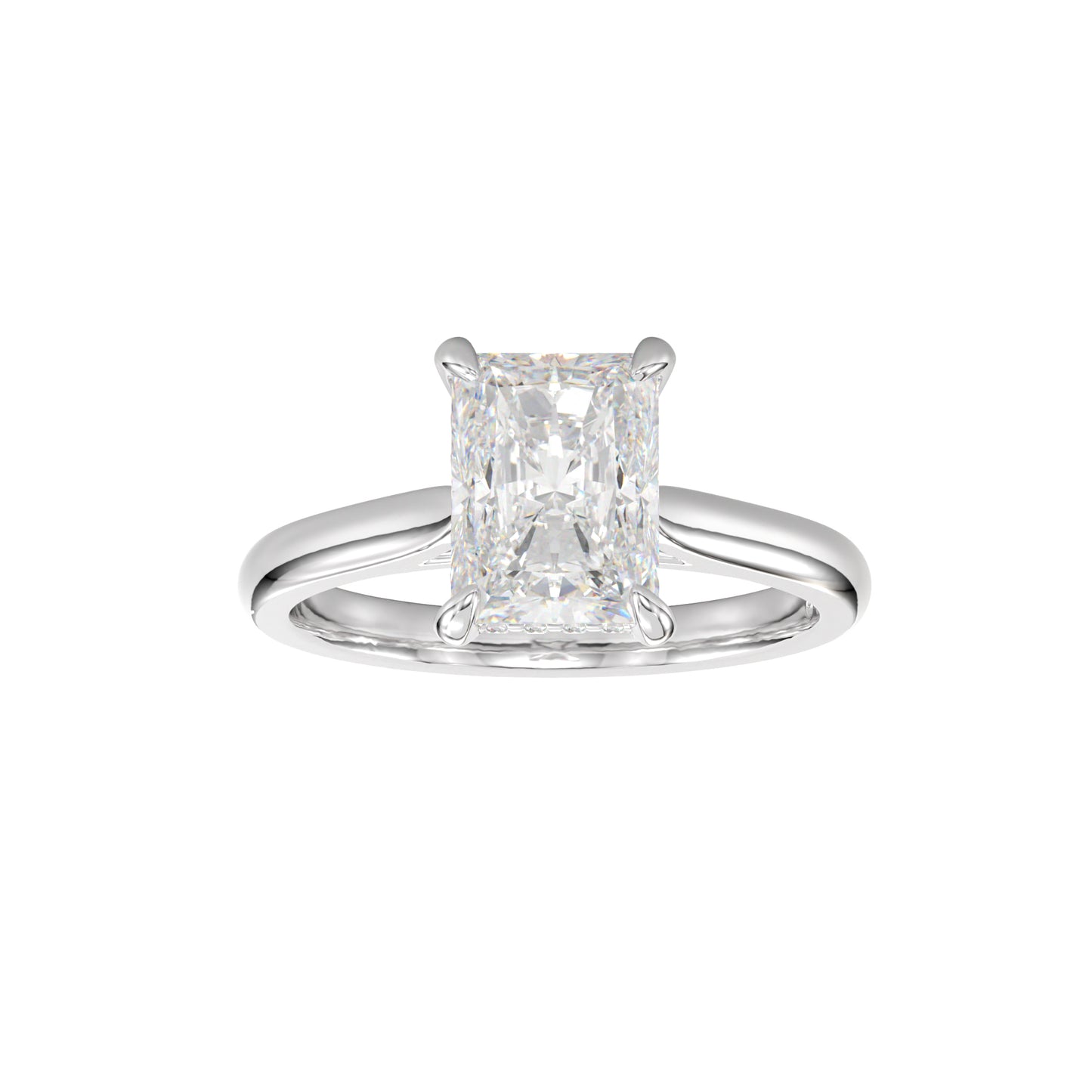delicate radiant engagement ring